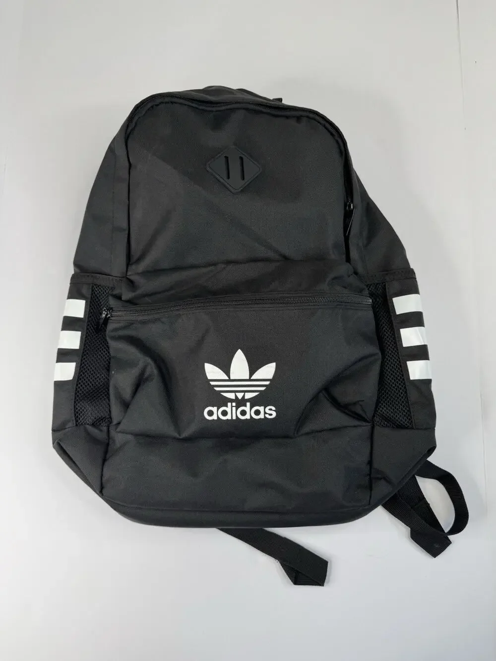 Adidas Originals Black Backpack Black 3 Stripe School Pack Travel Laptop Bag